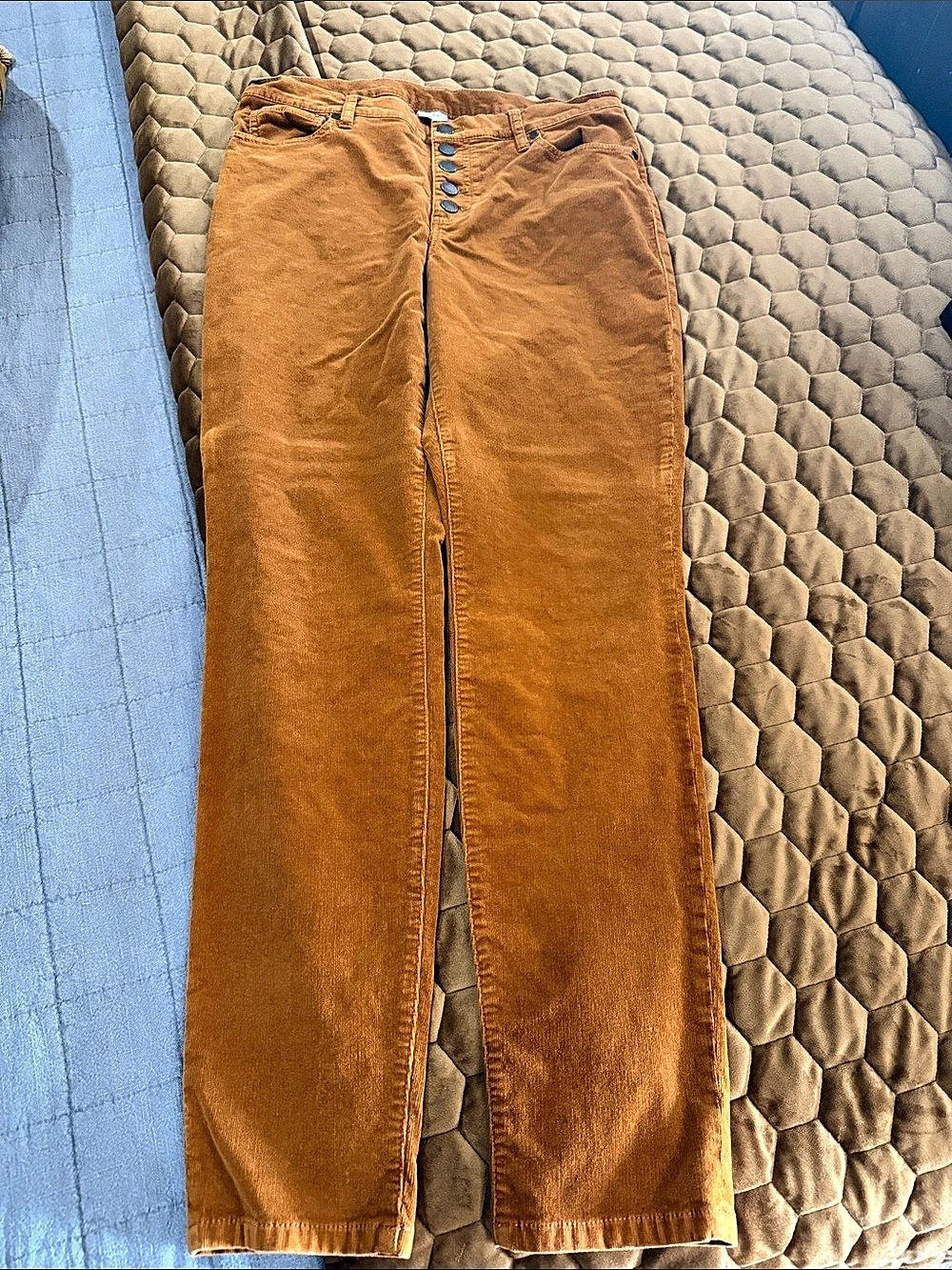 cabi High Skinny Corduroy Pants Straight Leg Pants in Brown Size 10